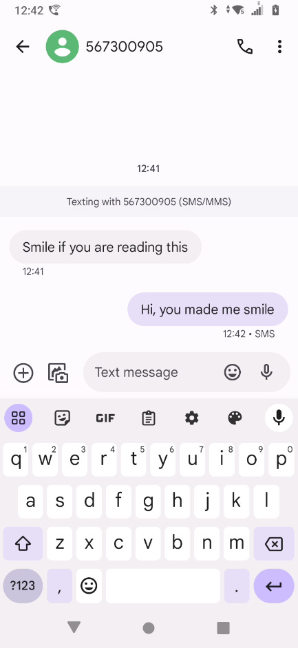 NEXA Rhino C6 handheld device displaying received SMS message